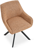 GOEURVANT 1178 Esszimmerstühle 6er-Set, 360° Drehbar, Chenille - Orange Bild 4