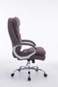 Bürostuhl SOUK Stoff - 116x68x77, Braun Stoff Metall in Chromoptik Gestell ergonomische Bürostühle Homeoffice Stuhl mit Rollen Bild 3