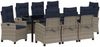 vidaXL Garten Essgruppe mit Kissen 9 pcs Grau Poly-Rattan 3380469 Bild 2