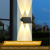 Nettlife LED Außen-Wandleuchte Solarbetrieben Set Up-Down-Strahl kabellose Außenbeleuchtung 3000K, LED fest integriert, Warmweiß, 1/2/4er Set warmweiß für Wand Zaun Terrasse Balkon Bild 4