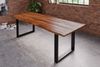 Esstisch Baumkante Massiv Sheesham-Holz naturfarben 200 x 100 U-Gestell schwarz Hero 71098188 Bild 1