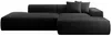 Vente-unique - ERYNEL Sofa SamtStoff Schwarz - B 156 cm x H 70 cm x L 305 cm Bild 3