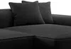 Vente-unique - ERYNEL Sofa SamtStoff Schwarz - B 156 cm x H 70 cm x L 305 cm Bild 5