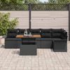 vidaXL Gartensofa-set mit Kissen 7 pcs Schwarz Poly-Rattan 3349344 Bild 3