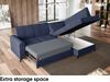 MEBLINI Schlafcouch mit Bettkasten - SCANDI - 236x171x85cm Rechts - Blau Samt - Kleines Ecksofa mit Schlaffunktion - Sofa mit Relaxfunktion - Kleine Couch L-Form - Eckcouch Bild 4