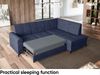 MEBLINI Schlafcouch mit Bettkasten - SCANDI - 236x171x85cm Rechts - Blau Samt - Kleines Ecksofa mit Schlaffunktion - Sofa mit Relaxfunktion - Kleine Couch L-Form - Eckcouch Bild 5