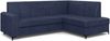 MEBLINI Schlafcouch mit Bettkasten - SCANDI - 236x171x85cm Rechts - Blau Samt - Kleines Ecksofa mit Schlaffunktion - Sofa mit Relaxfunktion - Kleine Couch L-Form - Eckcouch Bild 2