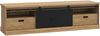 FORTE Kaszimiro TV-Unterschrank, Holzwerkstoff, Braun/Schwarz, 203,1 x 56,2 x 52 cm Bild 3