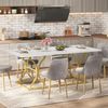 Esstisch B 200 x T 80 x H 76 cm, Marmoroptik, MDF mit goldfarbenen Metallbeinen, für 8–10 Personen Bild 3