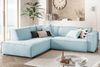 KAWOLA Sofa SAMU Ecksofa Cord hellblau Recamiere links 72 x 224 x 254 cm Bild 2