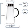 Glaskrug 1,3L mit Deckel - Black High Bild 2