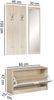 Wand-Garderobe SALERNO mit Spiegel & Schuhschrank Spanplatte sonoma, Moderne Flur-Kompaktgarderobe für Jacken & Schuhe, Komplettgarderobe Bild 4