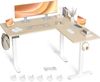 Höhenverstellbarer Eckschreibtisch 160x140cm Dual-Motor L-Form Vintage Braun Bild 1