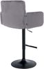 2er Set Barhocker SUTUN - Samt Dunkelgrau 60x56x93 cm Schwarz | Barstuhl Höhenverstellbar Mit Lehne Drehbar Tresenhocker Tresenstuhl Kneipenhocker Bild 4