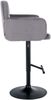 2er Set Barhocker SUTUN - Samt Dunkelgrau 60x56x93 cm Schwarz | Barstuhl Höhenverstellbar Mit Lehne Drehbar Tresenhocker Tresenstuhl Kneipenhocker Bild 5