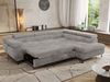 MKS Möbel 'Pablo L-Form' Ecksofa mit Schlaffunktion, verstellbare Kopfstützen, Hellgrau, Cordstoff, ohne Topper, Rechts Bild 4