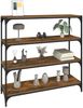 vidaXL Bücherregal Räuchereiche 100x33x100 cm Holzwerkstoff und Stahl 819359 Bild 4