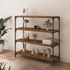 vidaXL Bücherregal Räuchereiche 100x33x100 cm Holzwerkstoff und Stahl 819359 Bild 3