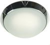 LED Deckenleuchte rund, Glas satiniert mit Klarrand, Dekorring Chrom, Ø 30cm Bild 2