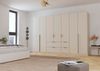 OTTO home Drehtürenschrank Kleiderschrank Schrank Garderobe AGORDO mit Dekor- oder Hochglanzfront (in zwei Griff-Farben, Breite 315 cm) mit Außenschubkästen, Serie in 7 Breiten und 2 Höhen MADE IN GERMANY Bild 2