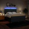 vidaXL Boxspringbett mit Matratze Blau 180x200 cm Stoff 3294434 Bild 4