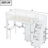 Hochbett Massivholz 90x200 cm mit Schubladentreppe und Arbeitsbereich Platzsparendes Einzelbett mit Schreibtisch und Stauraum Etagenbett Multifunktionsbett All-in-One Design für Kinder Jugendliche Erwachsene Schlafzimmer Raumoptimierung Modernes Wohnen Bild 4