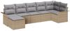 vidaXL Gartensofa-set mit Kissen 7 pcs Beige Poly-Rattan 3345450 Bild 2