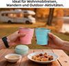 FOUORTUNATE-BEE Thermobecher Faltbarer Silikonbecher 260 ml – mit Deckel, wiederverwendbar, Tragbarer Reisebecher für Camping, Picknick, Büro und unterwegs Bild 3