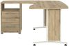 Dmora Schreibtisch Estong, Mehrzweckschreibtisch, Bürotisch für PC, Eckschreibtisch, 159x150 h75 cm, Eiche und Weiß Bild 5