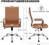 Bürostuhl Ergonomisch mit Wippfunktion bis 150 kg belastbar Braun Bild 3