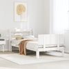 Einzelbettgestell Design für Erwachsene mit Kopfteil ohne Matratze Weiß 90x200 cm d3168e Bild 2