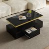 Moderner Couchtisch Hochglanz Schwarz mit Schublade Wohnzimmer Tisch Design Ablage Luxus Möbel Bild 2