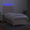 vidaXL Boxspringbett mit Matratze & LED Creme 90x200 cm Stoff, Härtegrad: H2 [3135730] Bild 4