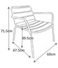Vente-unique - MIRMANDE Gartensitzgruppe Metall Schokoladenbraun - B 67,5 cm x H 71,5 cm x L 60 cm Bild 4