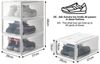 Yorbay Schuhbox 3er Set Schuhbox, stapelbarer Schuhorganizer, Schuhaufbewahrung (Kunststoffbox mit halbdurchsichtige Tür), Halbdurchsichtig weiß, für Schuhe bis Größe 48 Bild 2