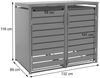 2er-Mülltonnenverkleidung HWC-Q75, Mülltonnenbox Mülltonnenhaus, Deckel Fußpedal Metall 116x132x89cm 53kg ~ anthrazit Bild 3