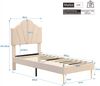Polsterbett 90×200 cm aus Samt-Stoff mit verstellbarem Kopfteil, beige Bild 4