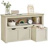 VASAGLE Spielzeugregal mit Rollen, Aufbewahrungsschrank, 30 x 102 x 60 cm, beige Bild 2
