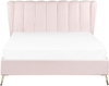 Bett mit Lattenrost MIRIBEL 140 x 200 cm Samtstoff Pastellrosa Bild 4