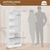 Yaheetech Bücherregal Standregal 161,5/182,5 cm (H), 2-tlg, Schmales Regal Bücherschrank mit 6 Ebenen, 1 verstellbarer Regalboden Bild 4