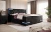 Boxspringbett Carlotta mit LED, Stauraum und USB (Samt) 180x200 Schwarz H4 (100kg+) Bild 2