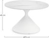 Couchtisch Anolo Marmor-Optik, modern und rund, Weiß, Ø 70 cm, Metallgestell Bild 2