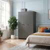 Kleiderschrank Vasand 175x120x52 cm Grau/Eicheoptik [en. casa] Bild 3
