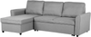 Ecksofa mit Schlaffunktion Polsterbezug hellgrau rechtsseitig NESNA Bild 4