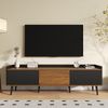 TV-Schrank mit 3 Türen, MDF/Spanplatte, 160x39x49,5 cm, Schwarz/Natur Bild 3