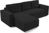 AX LIVING Ecksofa L Form Aydin Cord Schlafsofa Dunkelgrau 258 cm Bild 3