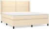 vidaXL Polsterbett mit Matratze Creme 180x200 cm Stoff, Härtegrad: H2 [3131374] Bild 2