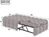 Merax Daybett Polsterbett Betthocker Ausziehbares Schlafsofa Tagesbett 183x76x42cm, Grau Bild 4