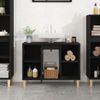 vidaXL Waschbeckenunterschrank Schwarz 80x33x60 cm Holzwerkstoff 821285 Bild 3