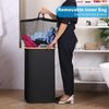 efluky Wäschekorb 100L Bambus Deckel faltbar XXL black Laundry Basket Bild 3
